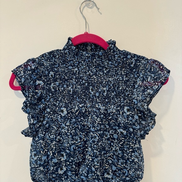 Floral Aqua Mini Dress - Picture 3 of 6